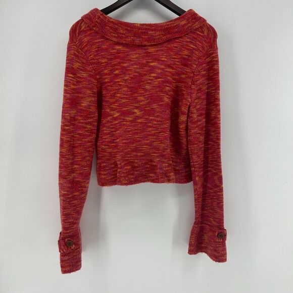 Anthropologie HWA Y2K Cropped Pink Ruffle Cardigan Women S Fairycore Bell Sleeve - Picture 6 of 10